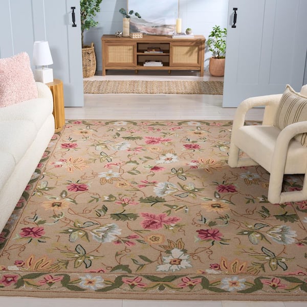 Chelsea 6 ft. x 9 ft. Beige Floral Area Rug