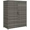 Outsunny 33 in. W x 16 in. D x 40 in. H Mixed Gray Wicker Outdoor Storage Cabinet with Shelves 4-Shelf Outdoor Pool Towel Storage 865-028V00GG