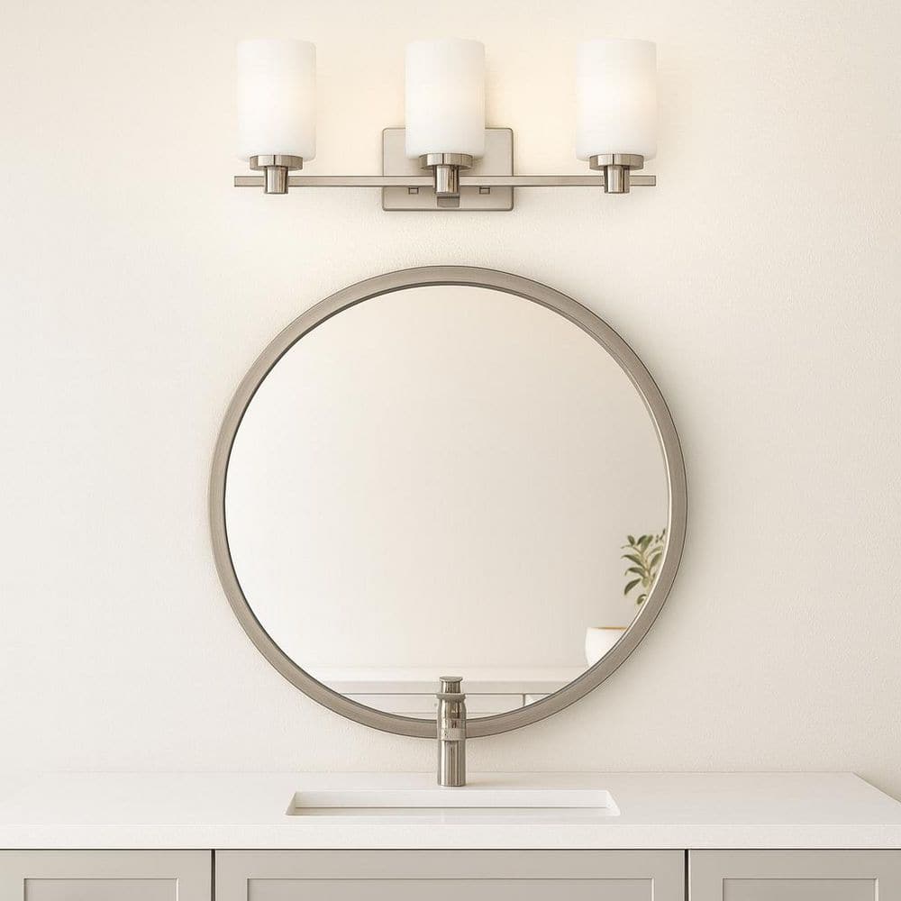 Karlie 22.5 in. 3-Light Brushed Nickel Vanity Light price history on PriceWatchPro