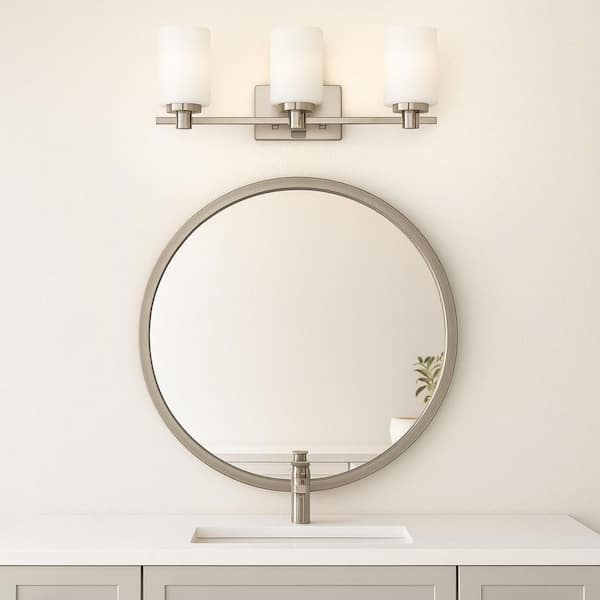 Karlie 22.5 in. 3-Light Brushed Nickel Vanity Light