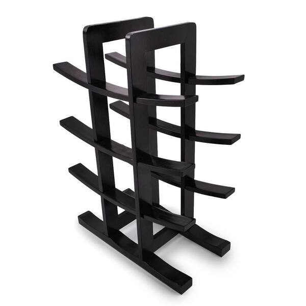 Sorbus Tabletop Bamboo Wine Rack for Home and More Black