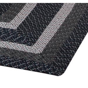 Country Stripe Braid Collection Dark Blue Stripe 24" x 68" x 68" L-Shape 100% Polypropylene Reversible Area Rug