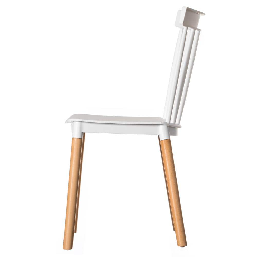 White High Slat Back Windsor Side Chair Set