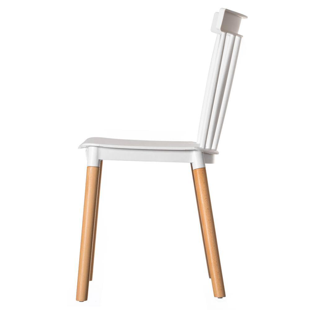 Windsor White Slat Wood Side Chair - Classic Mid-Century