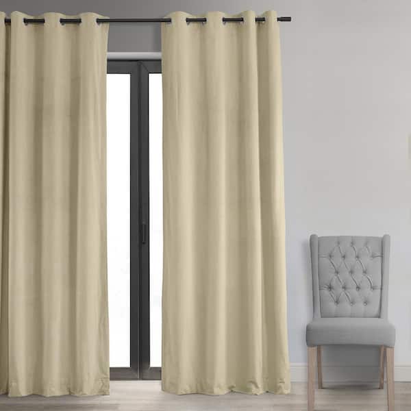 Beige BLACKOUT Faux Suede Polyester Fabric For Curtains Upholstery
