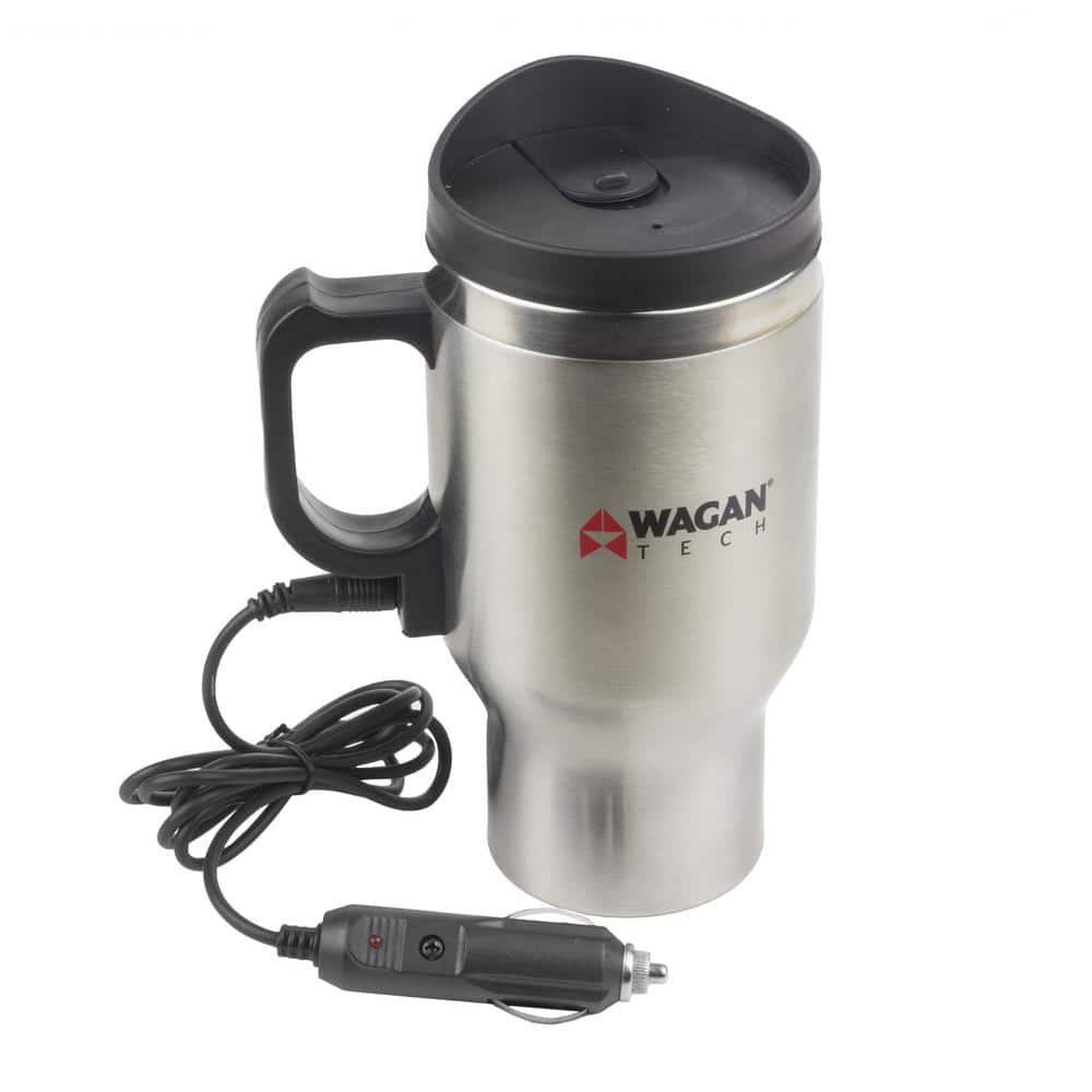 Wagan Tech 12-Volt Deluxe Double-Wall Stainless Steel Heated Travel Mug