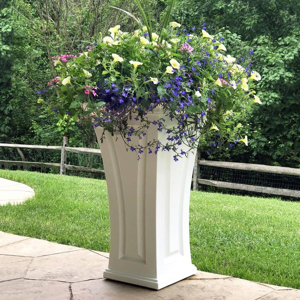 Cambridge Tall White Polyethylene Outdoor Planter