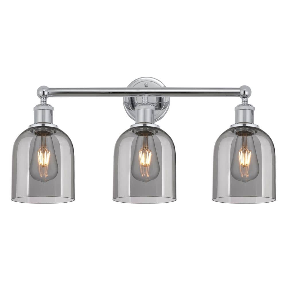 Bella 23.5 in. 3-Light Polished Chrome Vanity Light with Glass Shade price history on PriceWatchPro