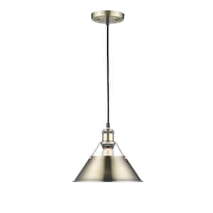 Orwell AB 1-Light Aged Brass Pendant with Aged Brass Shade