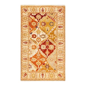 Yellow 3 ft. 2 in. x 5 ft. 4 in. Ottoman One-of-a-Kind Hand-Knotted Area Rug