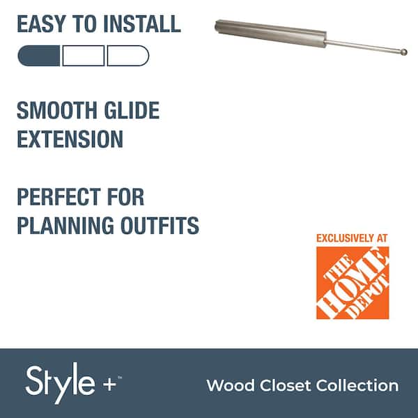 Style+ 13 in. Satin Nickel Sliding Valet Rod