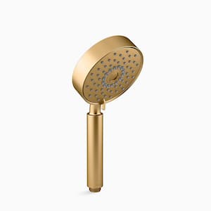 Purist 3-Spray Wall Mount Handheld Shower Head 1.75 GPM in Vibrant Brushed Moderne Brass