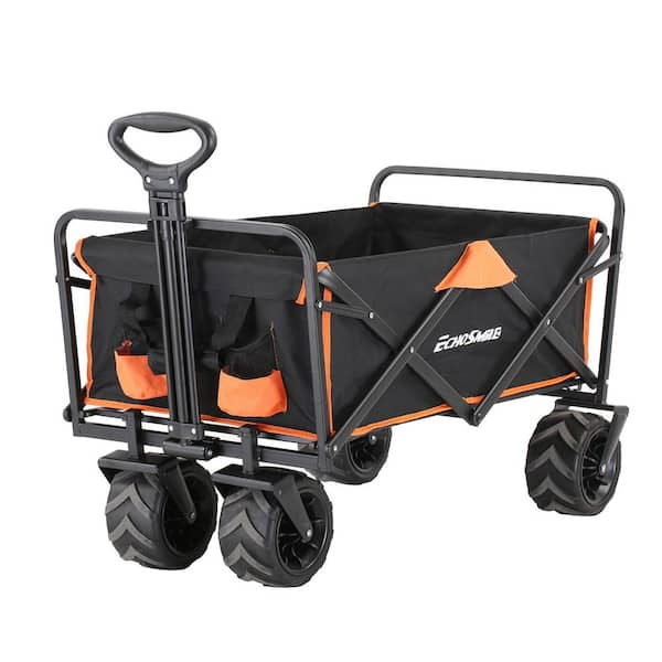 Black and Orange 7 cu. ft Fabric Garden Cart