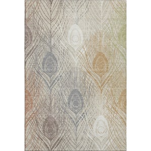 Mayfield Premium Machine Washable Abstract AMF2273 Beige 9 ft. x 12 ft. Area Rug