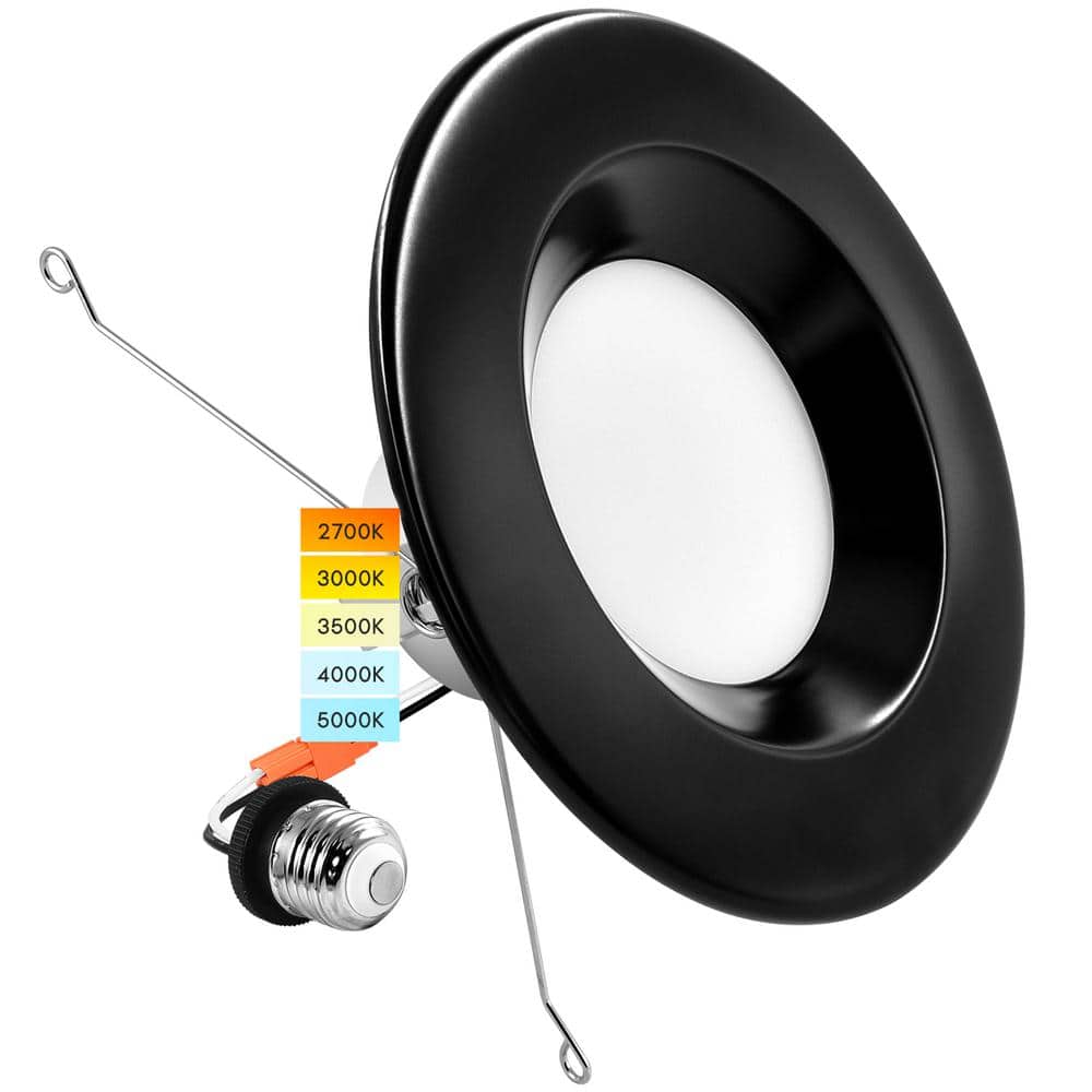 LUXRITE 5/6 in. Recessed LED Can Lights 14Watt 5 Color Selectable