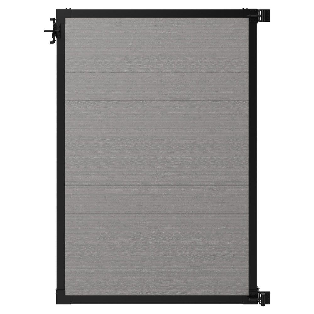WamBam Fence 6 ft. H x 4 ft. W No Dig Edgewood Slate Grey