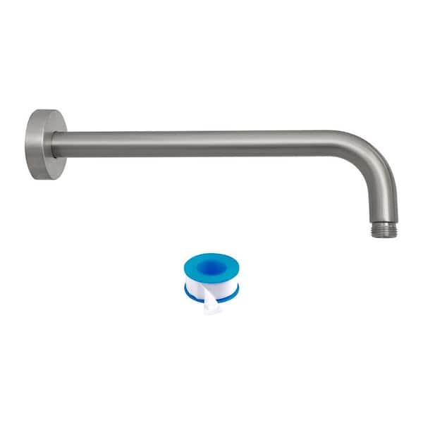 16 in. L-Shape Shower Arm Extension in Brushed Nickel for Rainfall Shower Head (1-Pack)