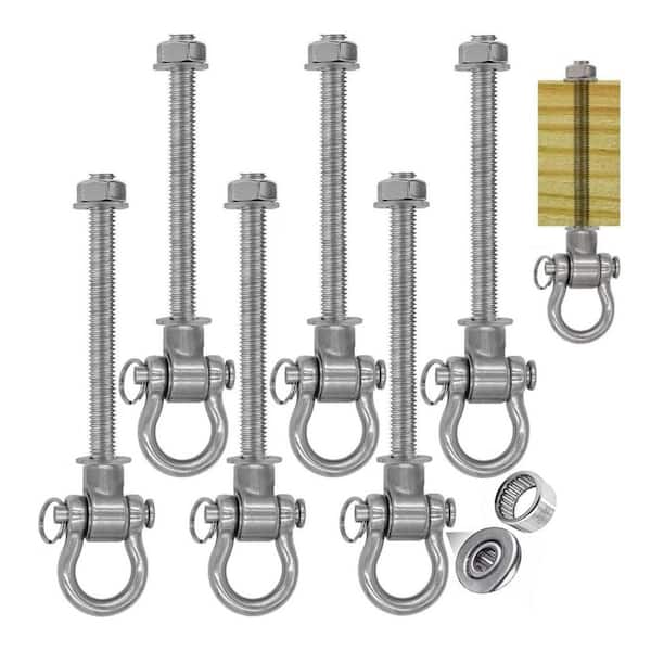 Black Permanent Anti-Rust Heavy Duty Swing Hangers 6-Pack with 180° Bearing Swing 1500 lb. Capacity