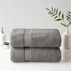 800GSM Grey 100% Cotton Bath Sheet  (Set of 2)