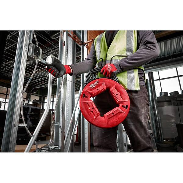 100 ft. Polyester Fish Tape with Flexible Metal Leader with 1/8 in. x 120 ft. Steel Fish Tape 100 ft. Polyester Fish Tape with Flexible Metal Leader with 1/8 in. x 120 ft. Steel Fish Tape