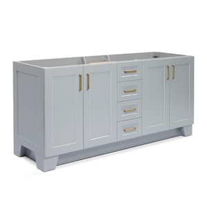 Taylor 72 in. W x 21.5 in. D x 34.5 in. H Double Freestanding Bath Vanity Cabinet Only in Grey