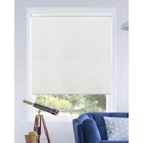 Chicology Snap-N'-Glide Urban White Cordless Light Filtering UV Protection Polyester Roller Shade 41 in. W x 72 in. L