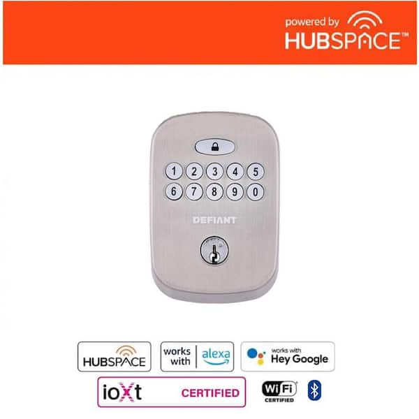 Softbox Satin Nickel Electronic Single Cylinder Deadbolt Wi-Fi Enabled Powered by Hubspace