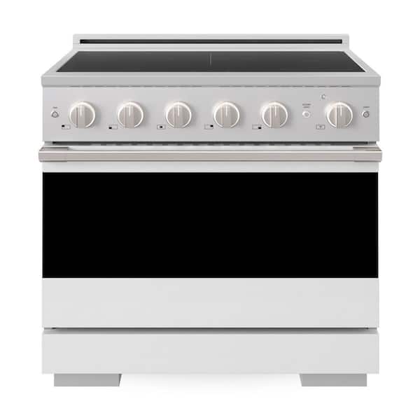 36 in. 5.2 cu. ft. Marino Freestanding Induction Range with 5 Burner Elements and Convection Oven with White Matte Door