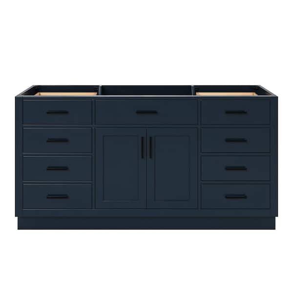 ARIEL Hepburn 66 in. W x 21.5 in. D x 34.5 in. H Single Sink Freestanding Bath Vanity Cabinet without Top in Midnight Blue