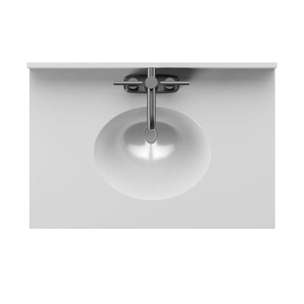 Metro Gray 30" Single Bathroom Vanity with White Stone Top