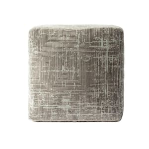 Amelia Gray Cotton Square Cube Ottoman