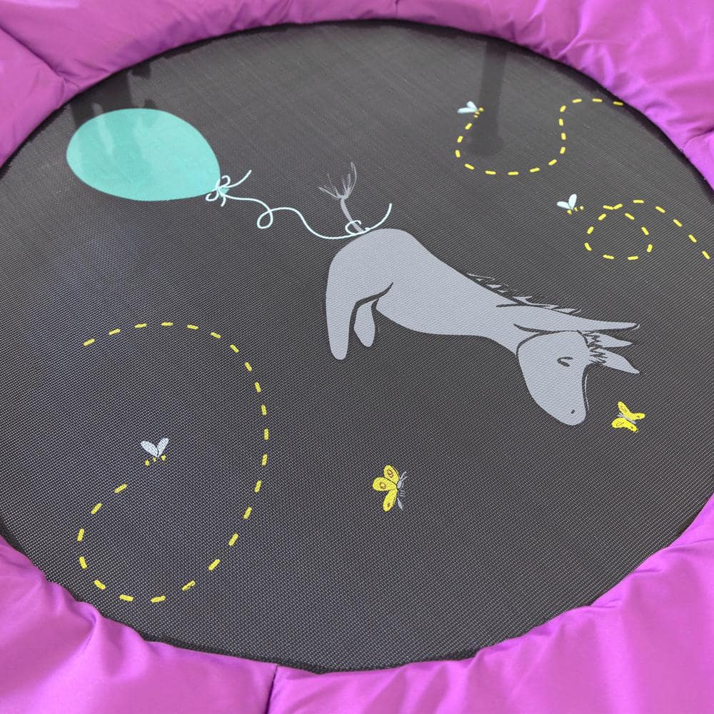 36-Inch Purple Kids' Round Mini Trampoline with Handlebar