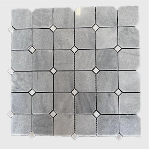 12 in. x 12 in. Grey Clipped Hexagon Marble Mosaic Tile (5 sq. ft./case)
