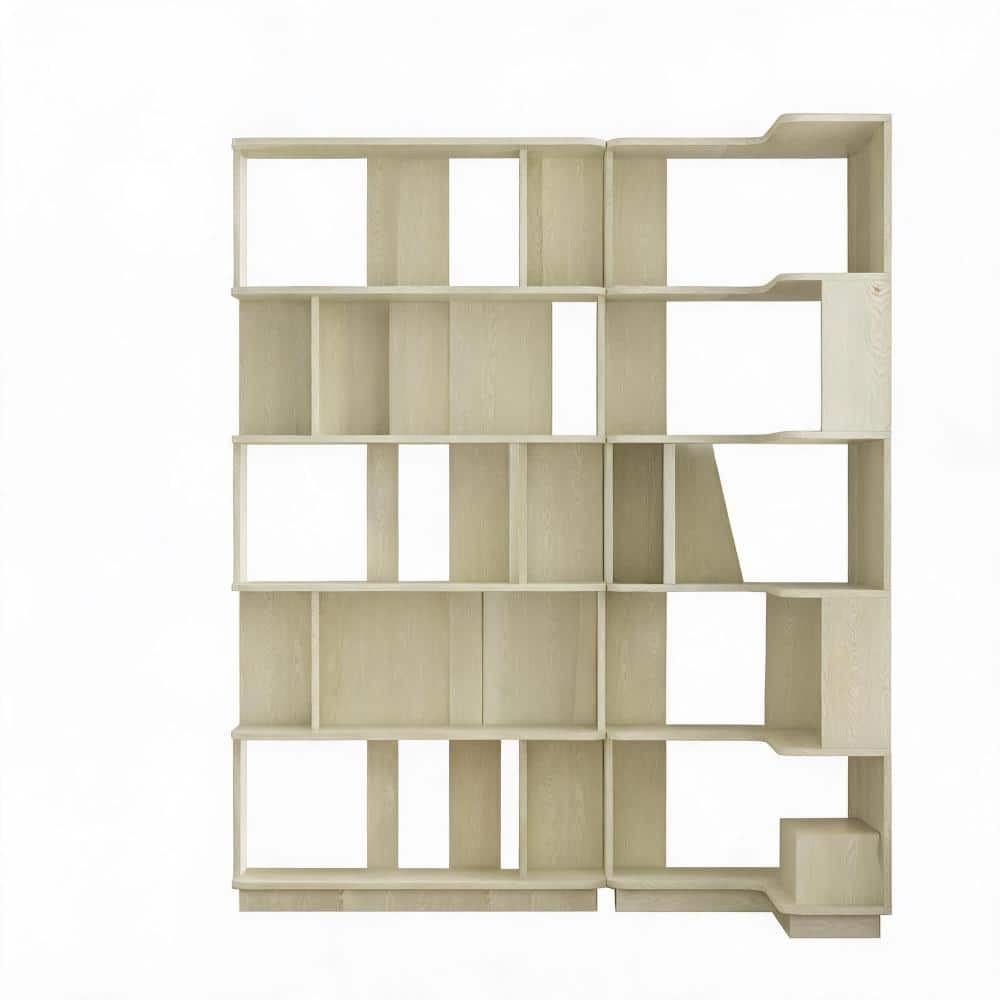 Set of 2 White MDF 2-Shelf Corner Bookcase with L-Shaped and I-Shaped Design, Space Saving, 64.57 in. Tall price history on PriceWatchPro