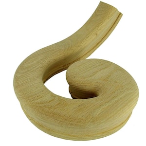 Stair Parts 7035 Unfinished Red Oak Right-Hand Volute Handrail Fitting