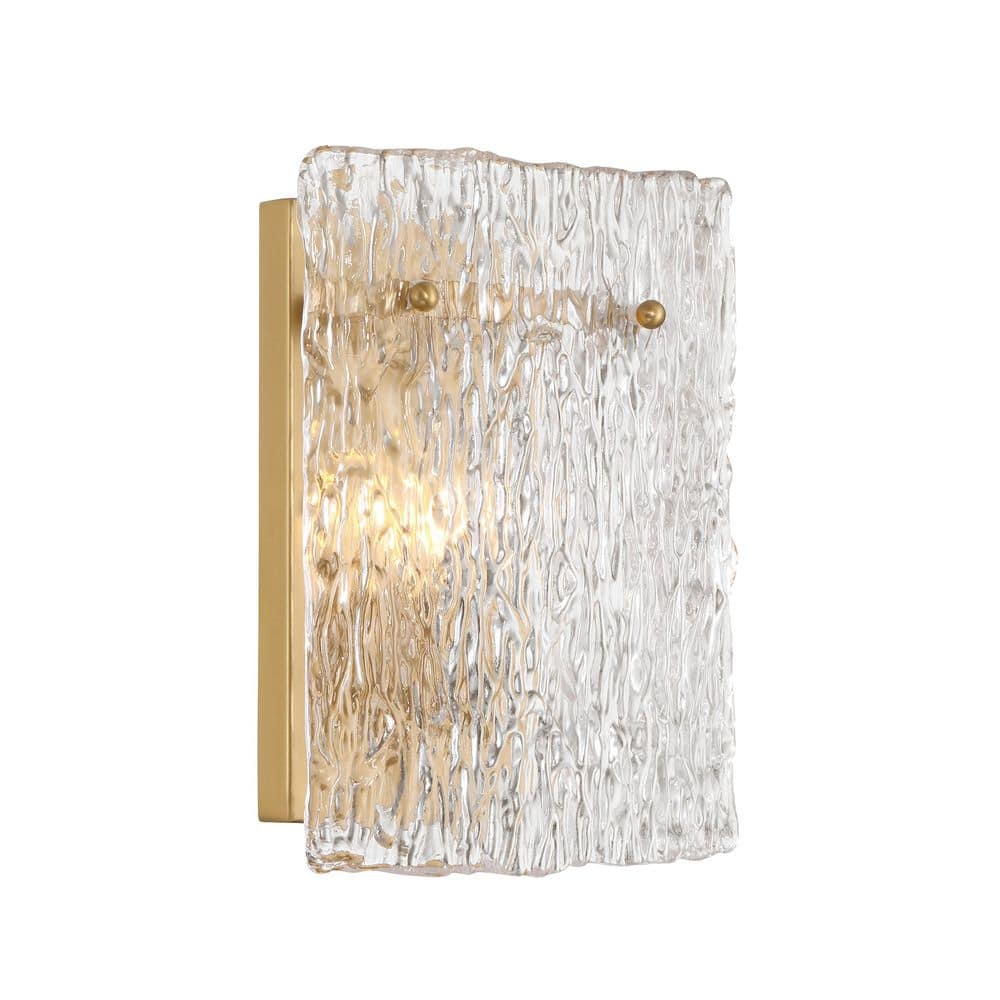 Brookstreet 1-Light Legacy Brass Wall Sconce with Handmade Texture Glass Shade price history on PriceWatchPro