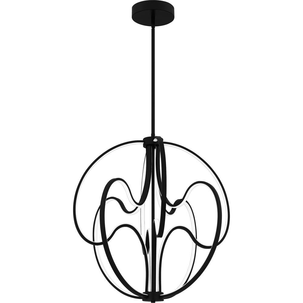 Clairon Matte Black LED Globe Pendant Light