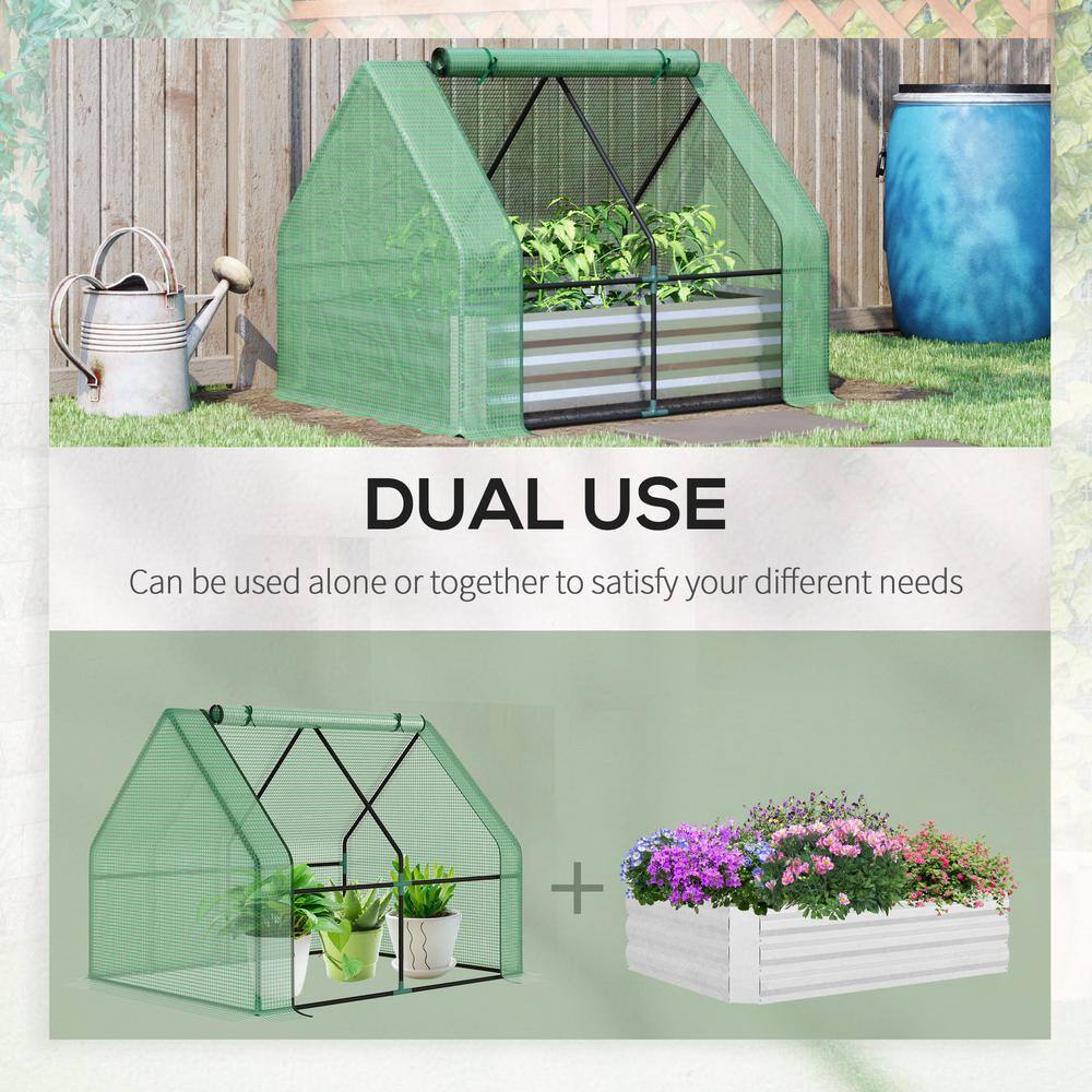 4ft x 3ft Green Galvanized Mini Greenhouse with PVC Cover