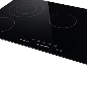 Built-In 36 in. Smooth Surface Radiant Electric Cooktop in Black with 5 Elements with Dual Element and Warm Zone