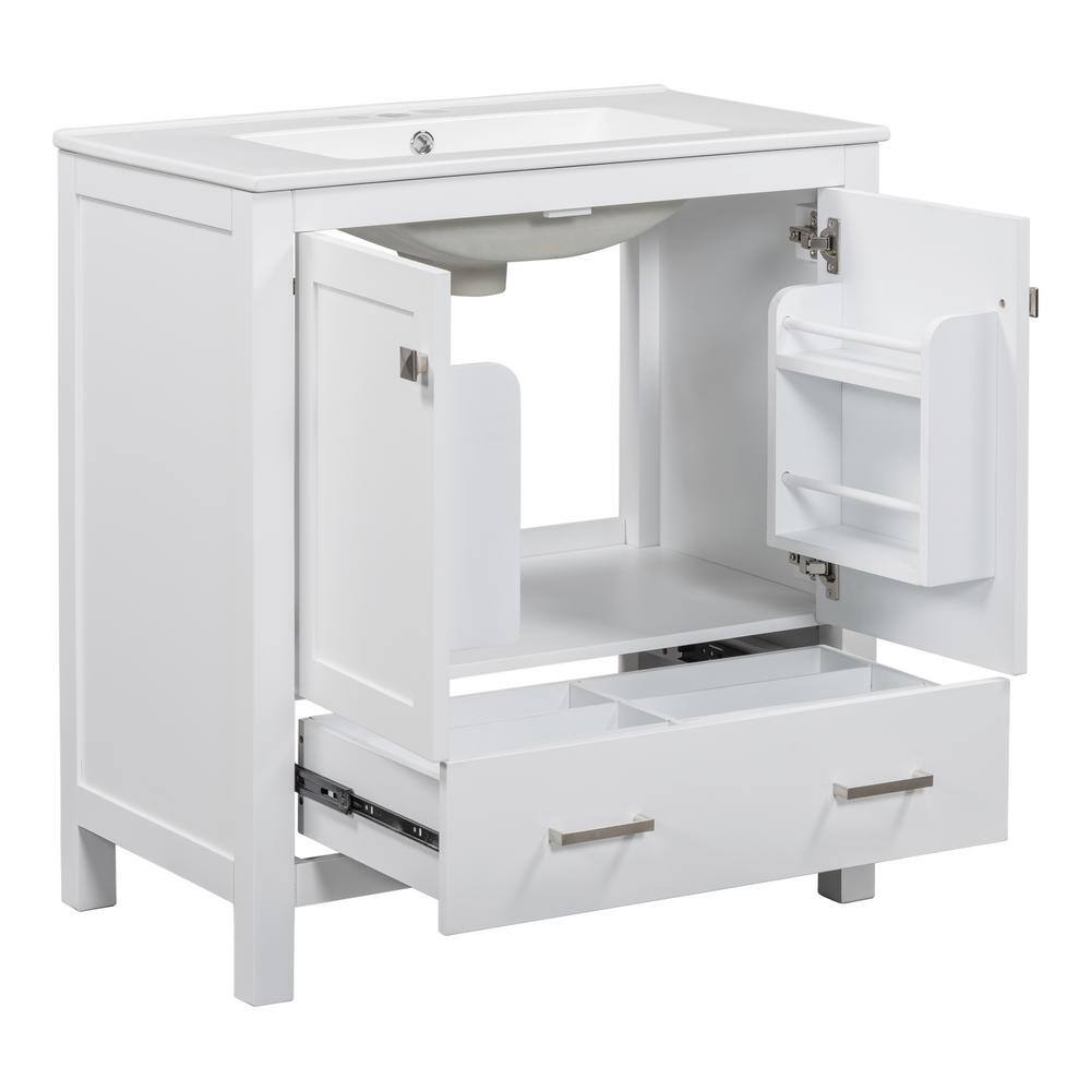 30 in. D x 18 in. W x 34 in. H Bathroom White Linen Cabinet price history on PriceWatchPro