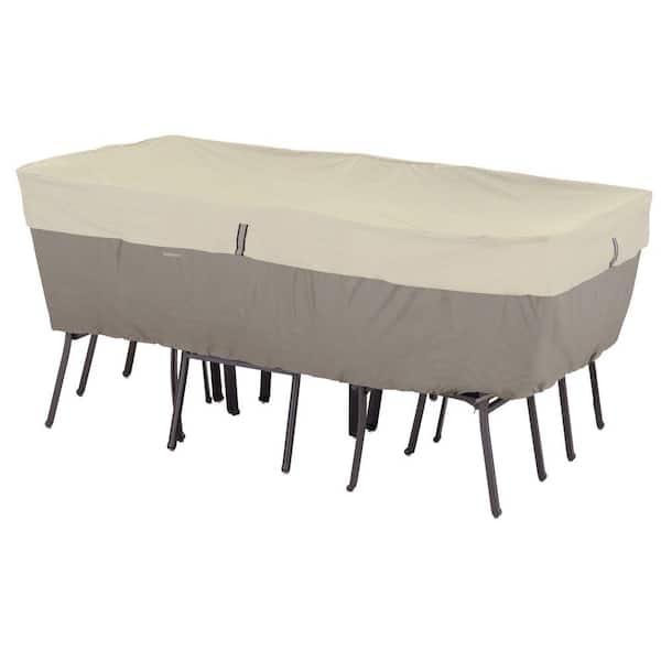 Classic Accessories Belltown Medium Sidewalk Grey Rectangle/Oval Table and Patio Chair Set Cover