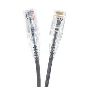 25 ft. 28 AWG Ultra Slim CAT6 RJ45 Unshielded Twisted Pair Patch Cable, Gray
