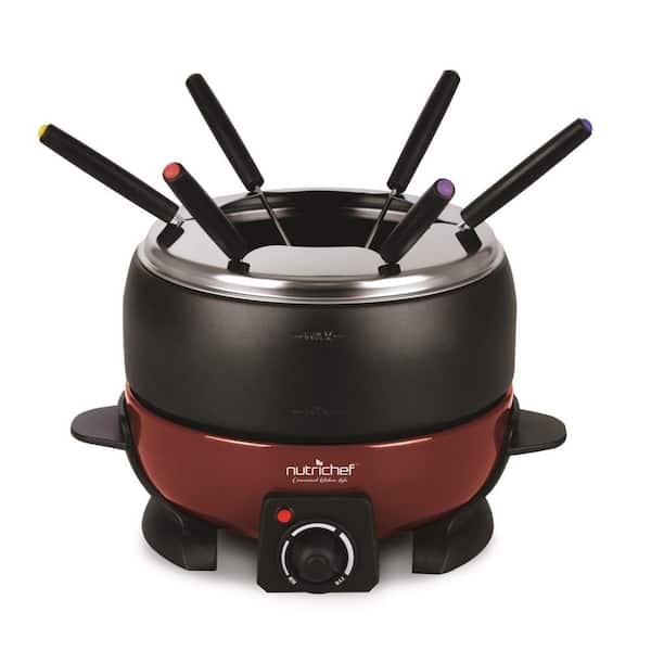 NutriChef Fondue Maker - Electric Cheese and Chocolate Melting Pot Cooker Fondue Pot