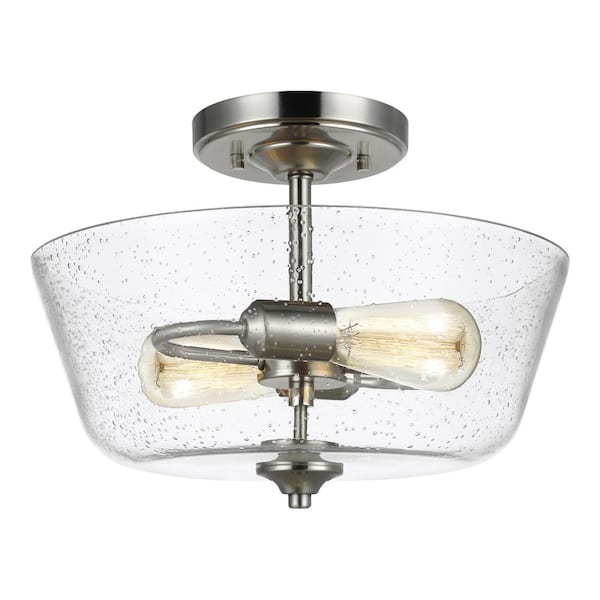 Generation Lighting Belton 2-Light Brushed Nickel Semi-Flush Mount