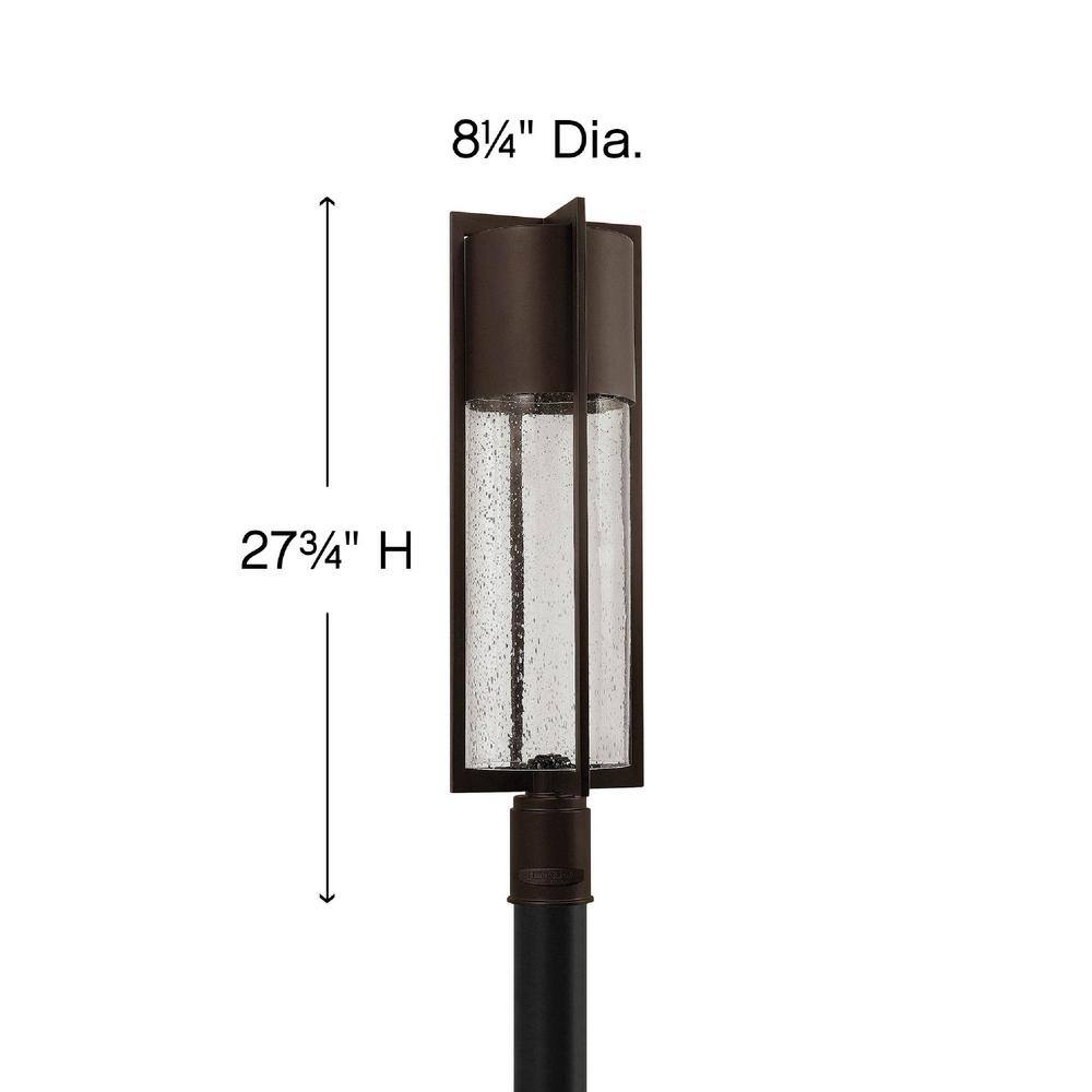 Buckeye Bronze Aluminum Outdoor Post Light with Clear Seedy Glass