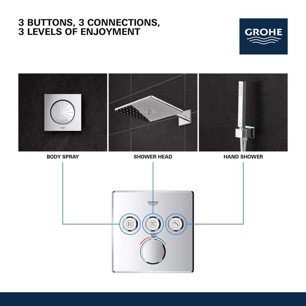 Moon White Metal Wall-Mounted Shower Trim with Push-button Diverter