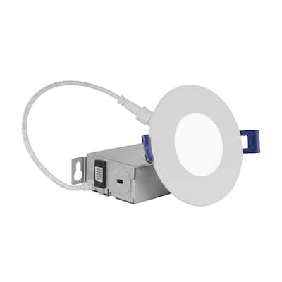 RELS 3 in. Round Selectable IC-Rated Integrated LED Recessed Downlight Trim Kit, White