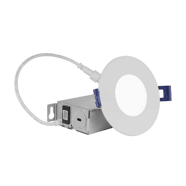 NICOR RELS 3 in. Round Selectable IC-Rated Integrated LED Recessed Downlight Trim Kit, White
