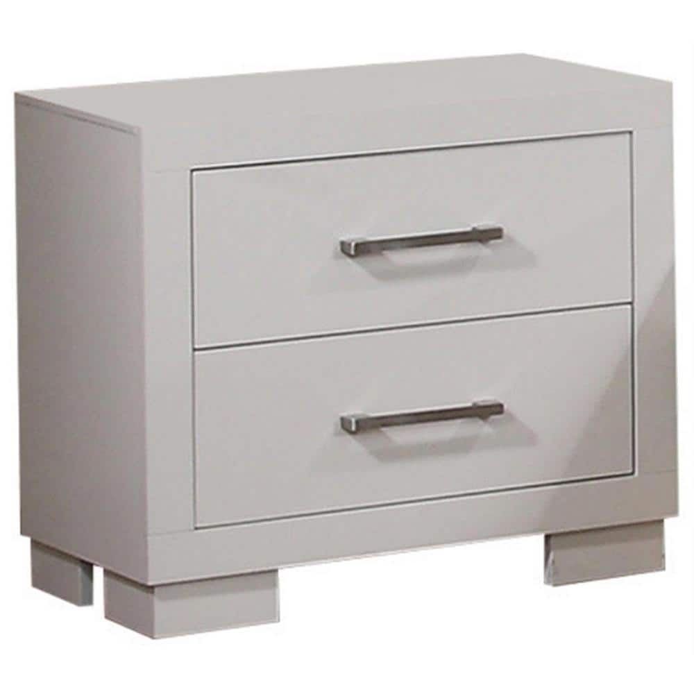 2-Drawer White Jessica Nightstand