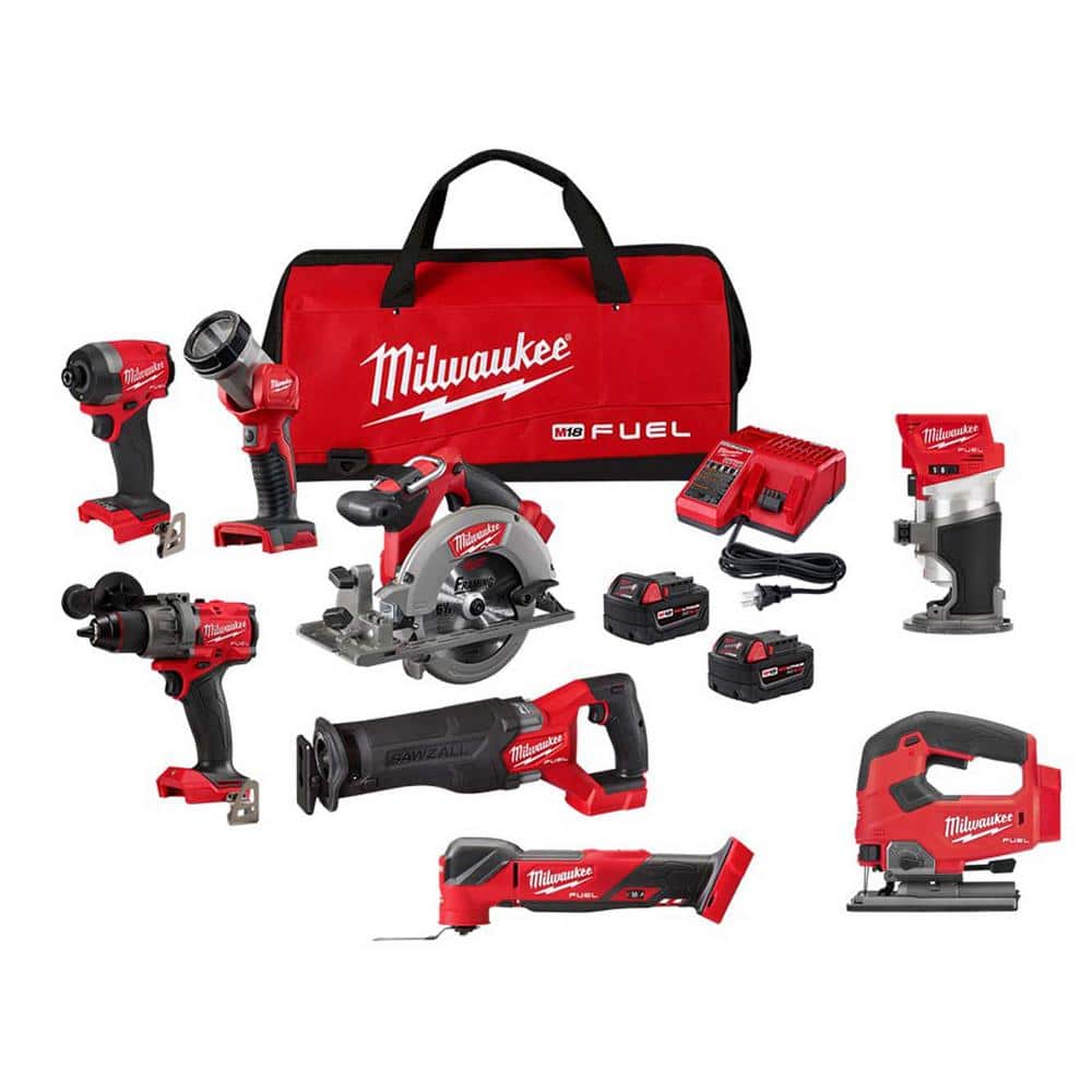 Milwaukee M18 FUEL 18-Volt Lithium-Ion Brushless Cordless Combo Kit (5-Tool) with Multi Tool, Jig Saw and Compact Router